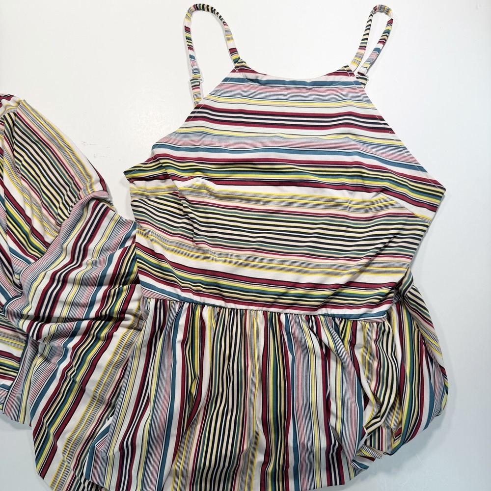 Lane Bryant‎ 14 16 Striped Maxi Dress Spring Summer Classic